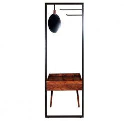71 In. Brown and Black Metal Coat Stand with Mirror and 1 Drawer by The Urban Port 15 71 In. Brown and Black Metal Coat Stand with Mirror and 1 Drawer by The Urban Port -The Urban Port Sales brown and black the urban port coat racks upt 238073 c3 1000