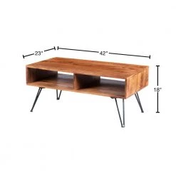 42 in. Brown/Black Large Rectangle Wood Coffee Table with Metal Hairpin Legs by The Urban Port -The Urban Port Sales brown and black the urban port coffee tables upt 195121 40 1000