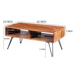 42 in. Brown/Black Large Rectangle Wood Coffee Table with Metal Hairpin Legs by The Urban Port -The Urban Port Sales brown and black the urban port coffee tables upt 195121 fa 1000