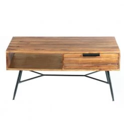 21 in. Brown/Black Medium Rectangle Wood Coffee Table with Drawers by The Urban Port -The Urban Port Sales brown and black the urban port coffee tables upt 195126 fa 1000
