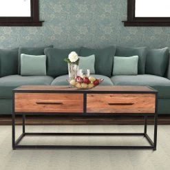 47 in. Brown/Black Large Rectangle Wood Coffee Table with 2-Drawers by The Urban Port -The Urban Port Sales brown and black the urban port coffee tables upt 197873 31 1000