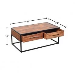 47 in. Brown/Black Large Rectangle Wood Coffee Table with 2-Drawers by The Urban Port -The Urban Port Sales brown and black the urban port coffee tables upt 197873 40 1000