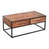 47 in. Brown/Black Large Rectangle Wood Coffee Table with 2-Drawers by The Urban Port
