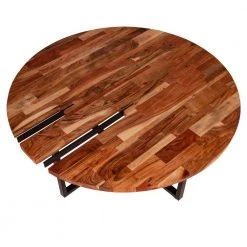 35.4 in. L Brown and Black Round Wooden Top Coffee Table with Metal Base by The Urban Port -The Urban Port Sales brown and black the urban port coffee tables upt 238077 c3 1000