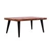 35 .5 in. Brown and Black Dual Tone Rectangle Wooden Top Coffee Table with Angled Legs by The Urban Port