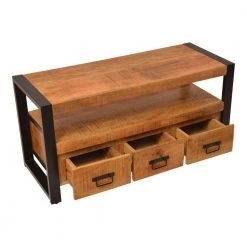 41 in. Brown and Black Rectangle Wooden Farmhouse Coffee Table with Open Shelf and 3-Drawer by The Urban Port -The Urban Port Sales brown and black the urban port coffee tables upt 242959 1f 1000