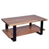 24 in. Brown and Black Rectangle Wooden Coffee Table by The Urban Port