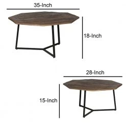 35,28 in. L Brown and Black Mango Wood Octagon Top 2 Piece Nesting Coffee Table Set by The Urban Port 17 35,28 in. L Brown and Black Mango Wood Octagon Top 2 Piece Nesting Coffee Table Set by The Urban Port -The Urban Port Sales brown and black the urban port coffee tables upt 262386 44 1000