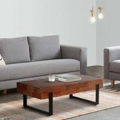 24 in. Brown and Black Iron Frame Butcher Block Rectangular Reclaimed Wood Coffee Table by The Urban Port 21 24 in. Brown and Black Iron Frame Butcher Block Rectangular Reclaimed Wood Coffee Table by The Urban Port -The Urban Port Sales brown and black the urban port coffee tables upt 262387 31 1000