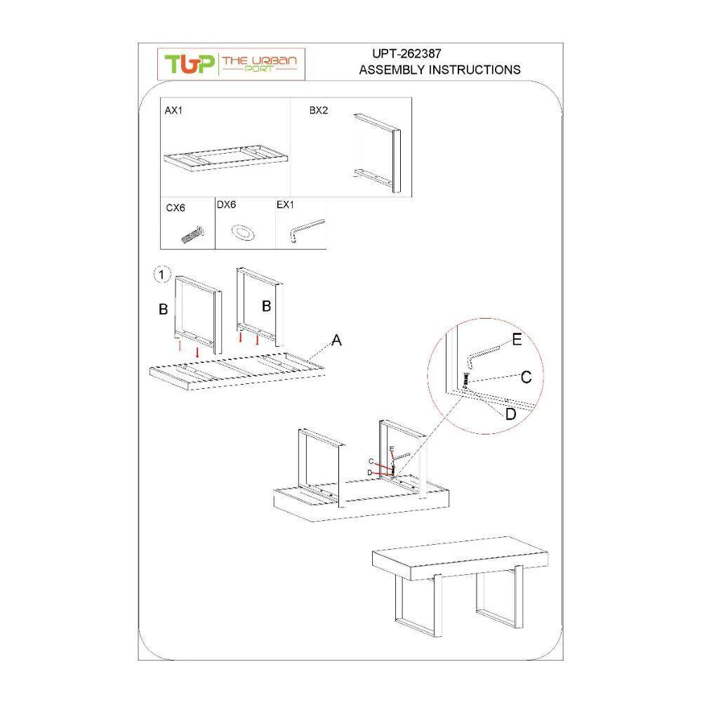 24 in. Brown and Black Iron Frame Butcher Block Rectangular Reclaimed Wood Coffee Table by The Urban Port 10 24 in. Brown and Black Iron Frame Butcher Block Rectangular Reclaimed Wood Coffee Table by The Urban Port - Image 10