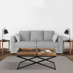 24 in. Brown and Black X-Iron Base 2 Trays Rectangular Mango Wood Farmhouse Coffee Table by The Urban Port -The Urban Port Sales brown and black the urban port coffee tables upt 262389 31 1000