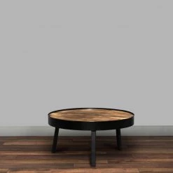 30 in. L Brown and Black Round Mango Wood Coffee Table with Metal Tripod Base by The Urban Port -The Urban Port Sales brown and black the urban port coffee tables upt 262404 76 1000