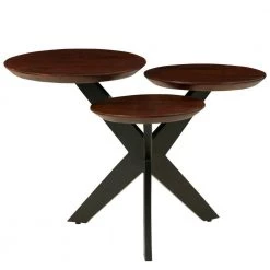 36 in Modern Brown and Black Round Coffee Table with 3-Tier Wooden Top and Boomerang Legs by The Urban Port -The Urban Port Sales brown and black the urban port coffee tables upt 263263 44 1000