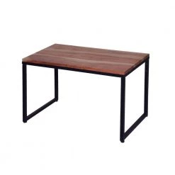 24 in. Brown and Black Rectangular Wood Nesting Coffee and End Table Set with Sled Metal Base (Set of 2) by The Urban Port -The Urban Port Sales brown and black the urban port coffee tables upt 272525 1f 1000