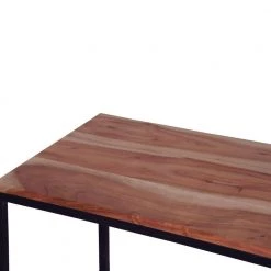 24 in. Brown and Black Rectangular Wood Nesting Coffee and End Table Set with Sled Metal Base (Set of 2) by The Urban Port -The Urban Port Sales brown and black the urban port coffee tables upt 272525 66 1000