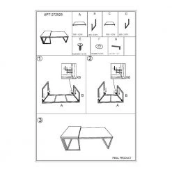 24 in. Brown and Black Rectangular Wood Nesting Coffee and End Table Set with Sled Metal Base (Set of 2) by The Urban Port -The Urban Port Sales brown and black the urban port coffee tables upt 272525 d4 1000