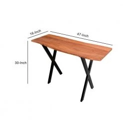 46.5 in. Brown and Black Rectangle Wooden Console Table with X Base by The Urban Port -The Urban Port Sales brown and black the urban port console tables upt 231472 44 1000