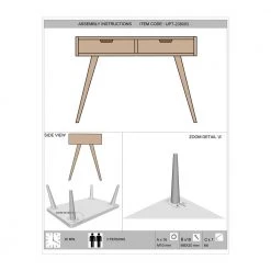 43 in. Brown and Black Rectangle Wooden 2 Drawer Console Table with Angled Legs and Multi Tone Pastel Accent by The Urban Port -The Urban Port Sales brown and black the urban port console tables upt 238093 76 1000