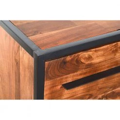 4-Drawer Brown and Black Handmade Dresser with Live Edge Design 30 in. L x 16 in. W x 32 in. H by The Urban Port -The Urban Port Sales brown and black the urban port dressers upt 197872 1f 1000