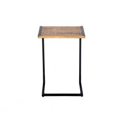 25.5 in. H Brown and Black C Shape Mango Wood Sofa side End Table with Metal Cantilever Base by The Urban Port -The Urban Port Sales brown and black the urban port end side tables upt 204790 4f 1000