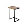 25.5 in. H Brown and Black C Shape Mango Wood Sofa side End Table with Metal Cantilever Base by The Urban Port