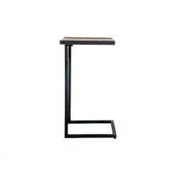 25.5 in. H Brown and Black C Shape Mango Wood Sofa side End Table with Metal Cantilever Base by The Urban Port -The Urban Port Sales brown and black the urban port end side tables upt 204790 c3 1000