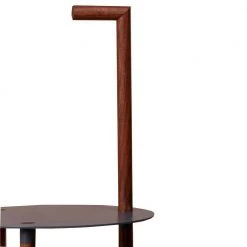 14 in. W Brown and Black Round Metal Top End Table with Inbuilt Wooden Pole by The Urban Port -The Urban Port Sales brown and black the urban port end side tables upt 238079 1f 1000