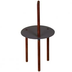 14 in. W Brown and Black Round Metal Top End Table with Inbuilt Wooden Pole by The Urban Port -The Urban Port Sales brown and black the urban port end side tables upt 238079 c3 1000