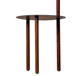 14 in. W Brown and Black Round Metal Top End Table with Inbuilt Wooden Pole by The Urban Port -The Urban Port Sales brown and black the urban port end side tables upt 238079 fa 1000