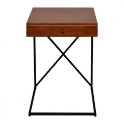 18 in. Brown and Black Rectangle Wooden Sofa Side Table with 1 Drawer and Metal Frame by The Urban Port -The Urban Port Sales brown and black the urban port end side tables upt 242947 c3 1000