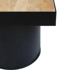 26 in. Brown and Black Wooden Side Table with Block Metal Base by The Urban Port 15 26 in. Brown and Black Wooden Side Table with Block Metal Base by The Urban Port -The Urban Port Sales brown and black the urban port end side tables upt 247102 4f 1000