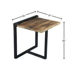 Industrial 18 in. Brown and Black End Table with Rectangular Wooden Top and Metal Frame by The Urban Port 13 Industrial 18 in. Brown and Black End Table with Rectangular Wooden Top and Metal Frame by The Urban Port -The Urban Port Sales brown and black the urban port end side tables upt 263765 40 1000