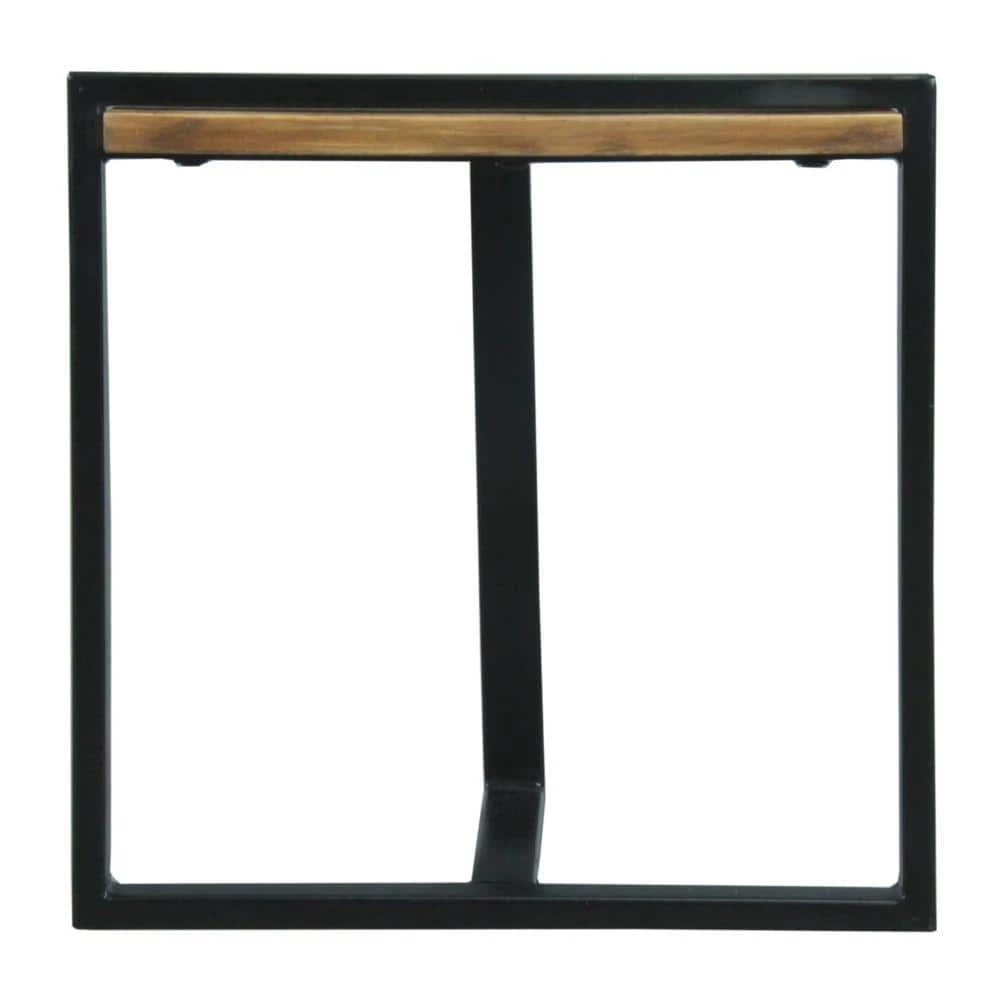 Industrial 18 in. Brown and Black End Table with Rectangular Wooden Top and Metal Frame by The Urban Port 5 Industrial 18 in. Brown and Black End Table with Rectangular Wooden Top and Metal Frame by The Urban Port - Image 5