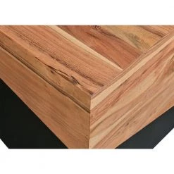 Industrial 15 in. Brown and Black Cubical Wooden Frame End Table with Square Top by The Urban Port -The Urban Port Sales brown and black the urban port end side tables upt 263772 4f 1000