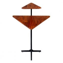 16 In. Brown and Black Triangular Acacia Wood Accent End Table with 2-Tier Tabletops by The Urban Port -The Urban Port Sales brown and black the urban port end side tables upt 272011 c3 1000