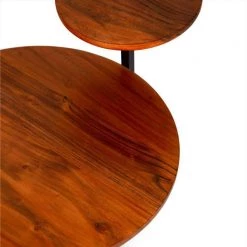 Geo 16 in. Brown and Black Round Acacia Wood Accent End Table with 2-Tier Tabletops by The Urban Port -The Urban Port Sales brown and black the urban port end side tables upt 272012 1f 1000