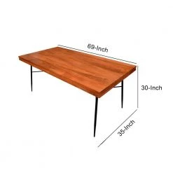 68.9 in. L Black and Brown 2-Tone Rectangle Wooden Top Rectangular Dining Table by The Urban Port -The Urban Port Sales brown and black the urban port kitchen dining tables upt 231468 44 1000