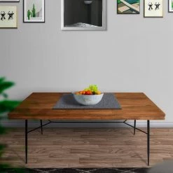 68.9 in. L Black and Brown 2-Tone Rectangle Wooden Top Rectangular Dining Table by The Urban Port -The Urban Port Sales brown and black the urban port kitchen dining tables upt 231468 fa 1000