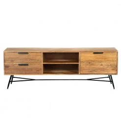 Roomy Brown and Black Wooden Media Console with Slanted Metal Base by The Urban Port -The Urban Port Sales brown and black the urban port media storage upt 195125 44 1000
