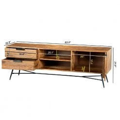 Roomy Brown and Black Wooden Media Console with Slanted Metal Base by The Urban Port -The Urban Port Sales brown and black the urban port media storage upt 195125 66 1000