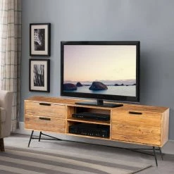 Roomy Brown and Black Wooden Media Console with Slanted Metal Base by The Urban Port -The Urban Port Sales brown and black the urban port media storage upt 195125 76 1000