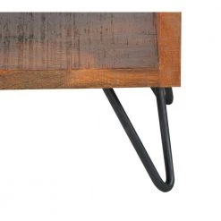 Brown and Black Textured Cube Shape Wooden Nightstand with Angular Legs 13.5 in. L x 14 in. W x 22 in. H by The Urban Port -The Urban Port Sales brown and black the urban port nightstands upt 204787 1f 1000