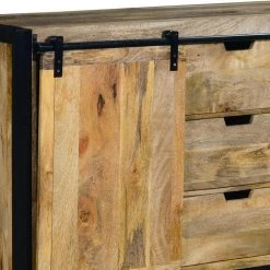 Brown and Black Wooden Sideboard with Barn Style 2-Sliding Doors and 3-Drawer by The Urban Port 14 Brown and Black Wooden Sideboard with Barn Style 2-Sliding Doors and 3-Drawer by The Urban Port -The Urban Port Sales brown and black the urban port sideboards buffet tables upt 242825 44 1000