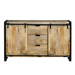Brown and Black Wooden Sideboard with Barn Style 2-Sliding Doors and 3-Drawer by The Urban Port 11 Brown and Black Wooden Sideboard with Barn Style 2-Sliding Doors and 3-Drawer by The Urban Port -The Urban Port Sales brown and black the urban port sideboards buffet tables upt 242825 c3 1000