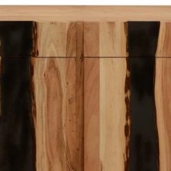 Stanley 40 Inch Brown and Black Industrial Acacia Wood Sideboard Buffet Cabinet with 2 Drawers and Live Edge Details by The Urban Port -The Urban Port Sales brown and black the urban port sideboards buffet tables upt 272527 44 1000