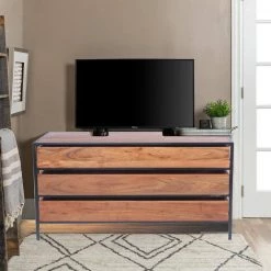 15 in. Brown and Black Wood TV Stand with 3 Drawer Fits TVs Up to 37 in. by The Urban Port 21 15 in. Brown and Black Wood TV Stand with 3 Drawer Fits TVs Up to 37 in. by The Urban Port -The Urban Port Sales brown and black the urban port tv stands upt 183800 31 1000