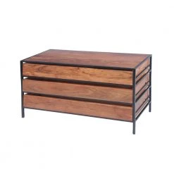 15 in. Brown and Black Wood TV Stand with 3 Drawer Fits TVs Up to 37 in. by The Urban Port