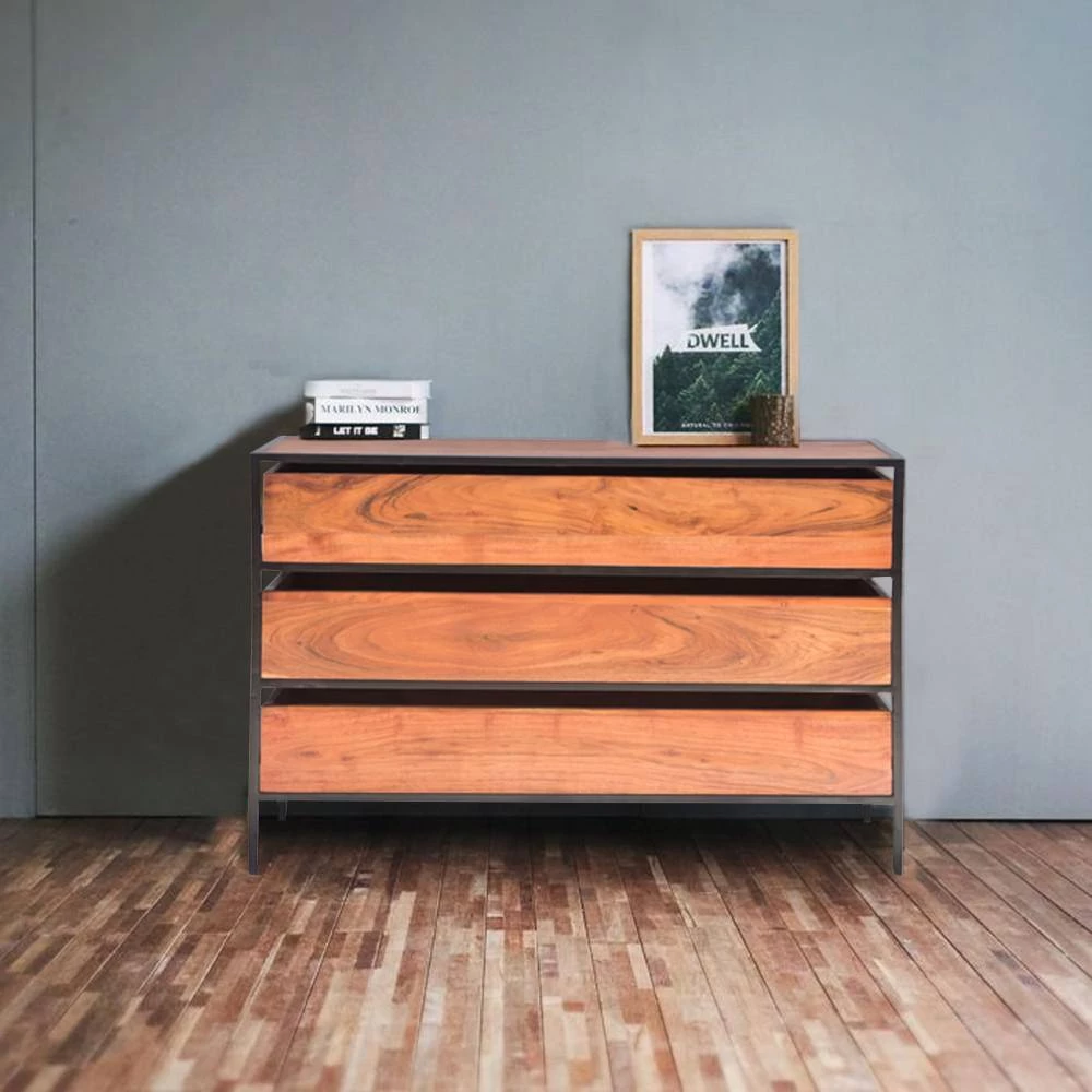 15 in. Brown and Black Wood TV Stand with 3 Drawer Fits TVs Up to 37 in. by The Urban Port 10 15 in. Brown and Black Wood TV Stand with 3 Drawer Fits TVs Up to 37 in. by The Urban Port - Image 10