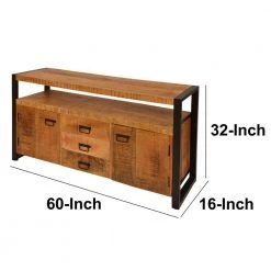 16 in. Brown and Black Mango Wood Media Console TV Stand with 3-Drawers and 2-Door by The Urban Port -The Urban Port Sales brown and black the urban port tv stands upt 242954 fa 1000 1