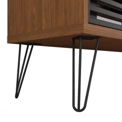 70.8 in. W Walnut Brown and Black Arthur Wooden TV Stand with 2 Slatted Sliding Doors Fits TV's up to 70 in. by The Urban Port -The Urban Port Sales brown and black the urban port tv stands upt 271301 1f 1000
